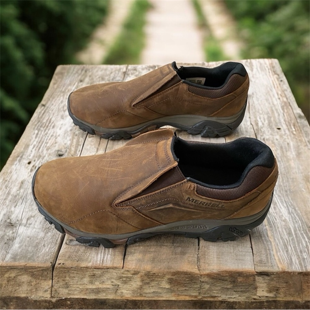 Merrell brown leather upper loafer Jungle Moc outdoor shoes men’s size 12W